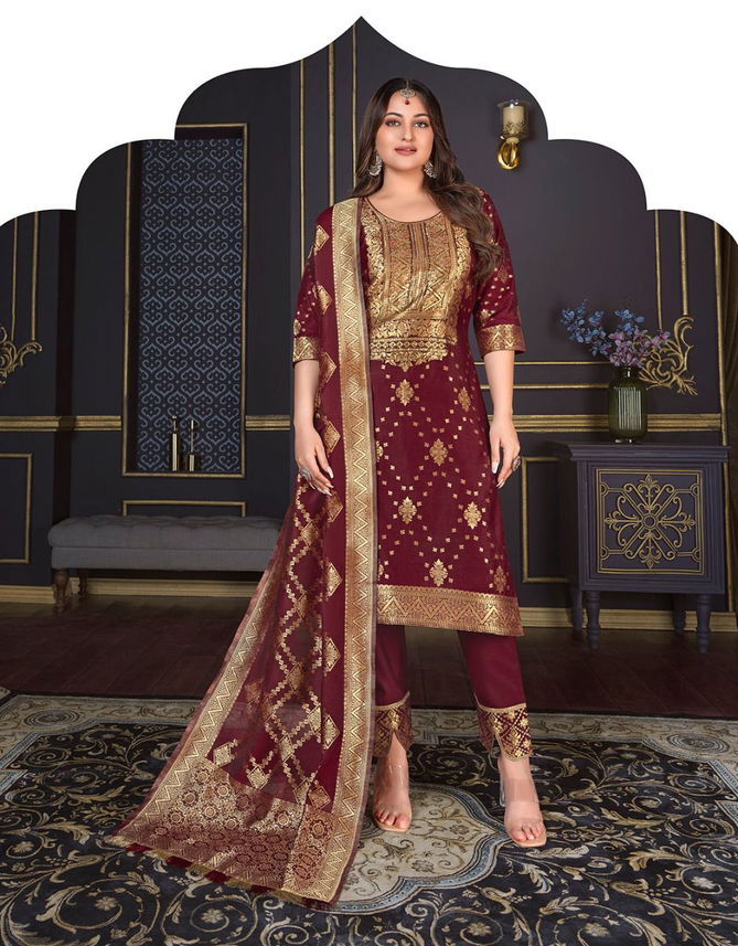 Lily And Lali Silk Kari 2 Latest Designer Festival Wear Kurti Pant With Dupatta Collection
